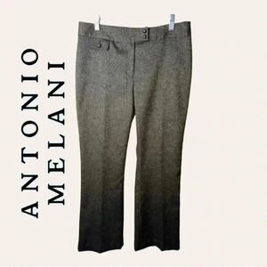 0193W. ANTONIO MELANI TROUSERS BROWN AND GOLD IN COLOR SIZE 6 ZIPPER/BUTTON‎